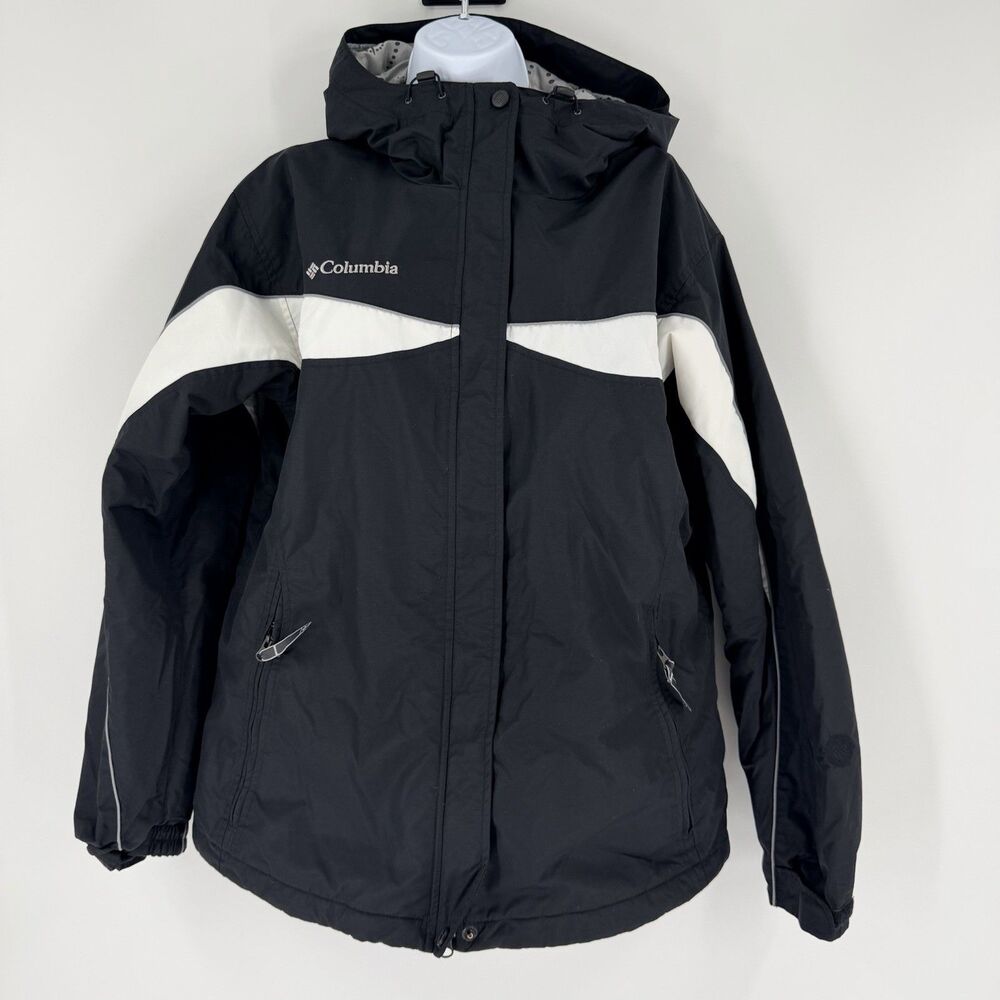 Columbia Jacket Women’s Size Large  Winter Jacket Lined Black Full Zip Hooded